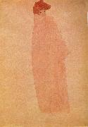 Egon Schiele Standing woman in a Long Cloak oil